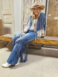 Denim Fringe Collar