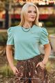 Light Blue Puff Top