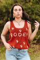 Camel Knit Tank with Braid Rodeo Cactus Embroidered Top (Copy)